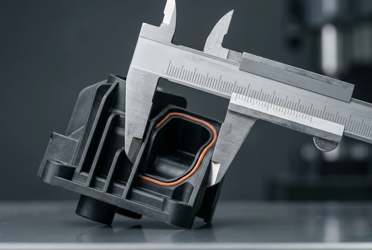 Precision measurement and maintenance tools in an organized factory toolroom